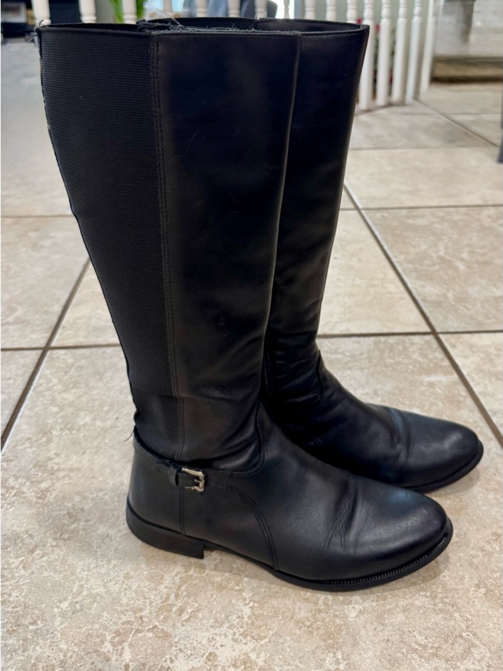 La CANADIENNE Black Over-the-Knee Leather Riding Boots